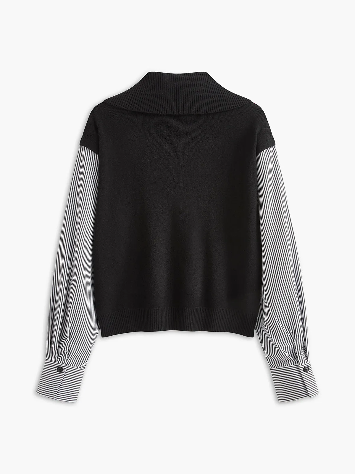 Color Block Panel Lapel Sweater sold by COMMENSE product image thumbnail 3
