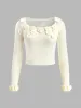 Romance 3D Flower Jersey Sweater sold by COMMENSE