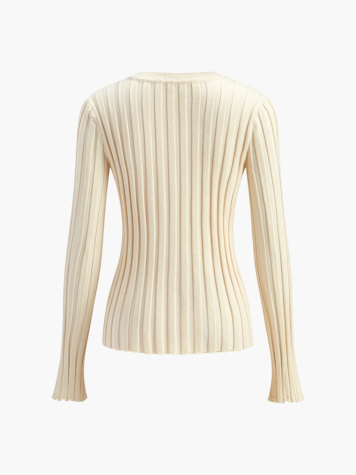 Minimalist Ribbed Sweater sold by COMMENSE product image thumbnail 4