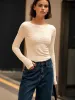Minimalist Finger Hole Plisse Top sold by COMMENSE