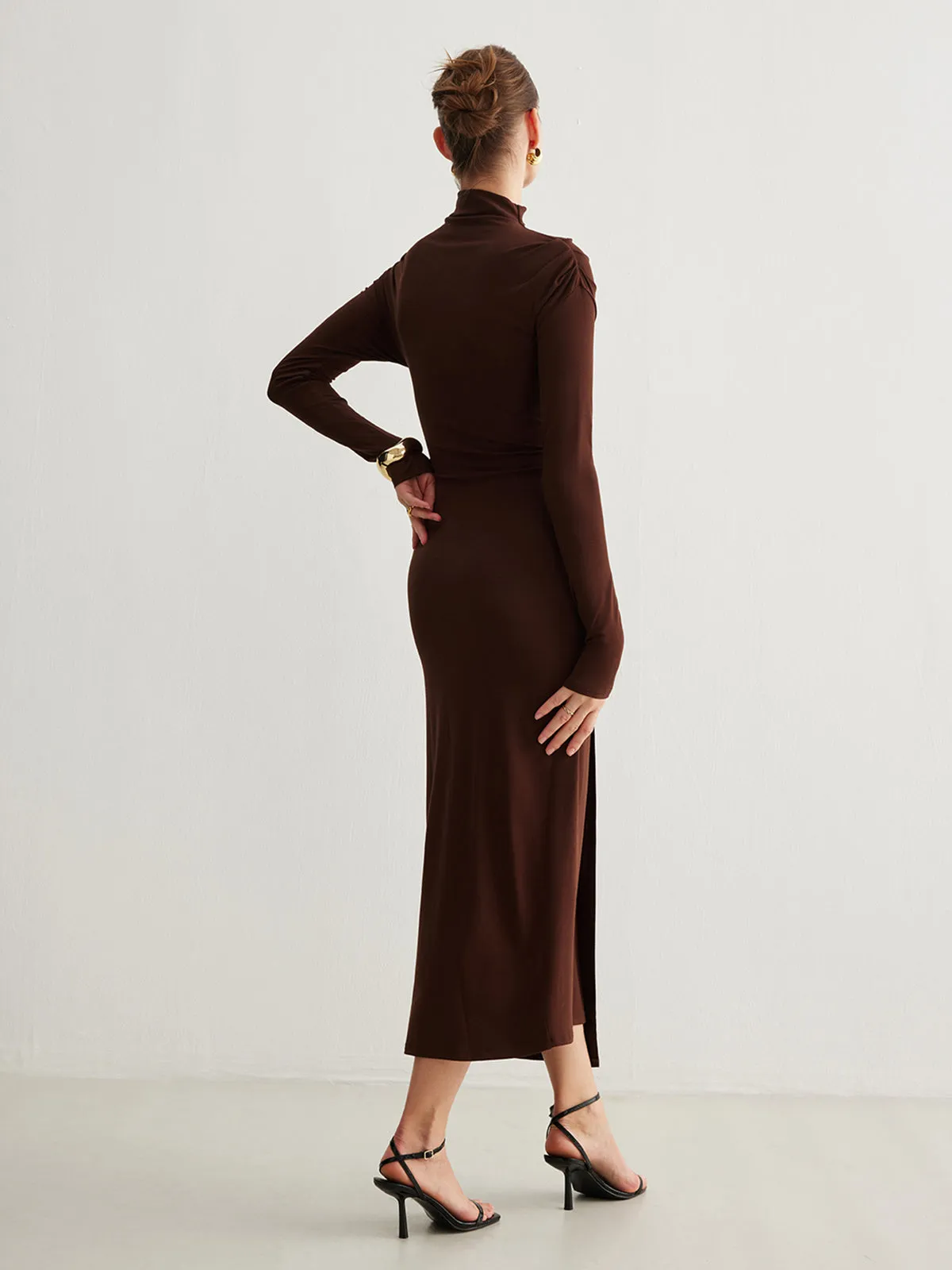Irregular Metal-Ring Slit Pleated Dress sold by COMMENSE product image thumbnail 5