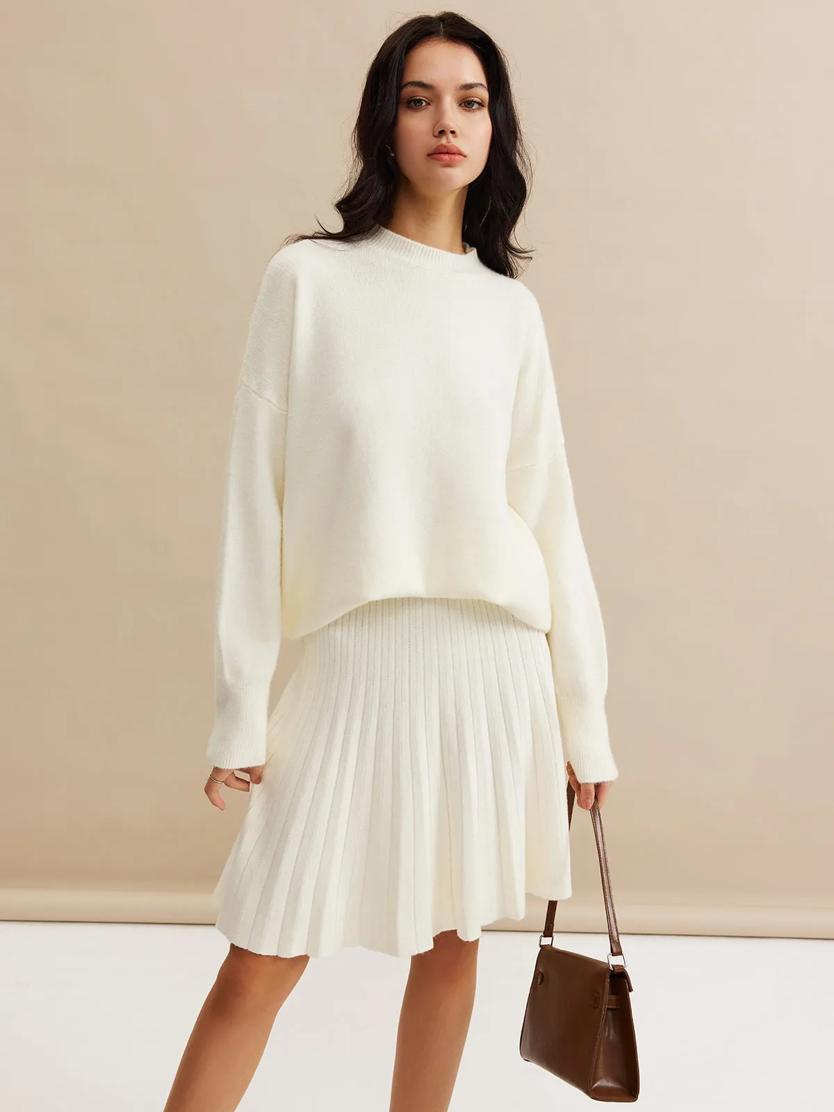 Minimalist Pleated Sweater Skirt Set sold by COMMENSE product image thumbnail 5