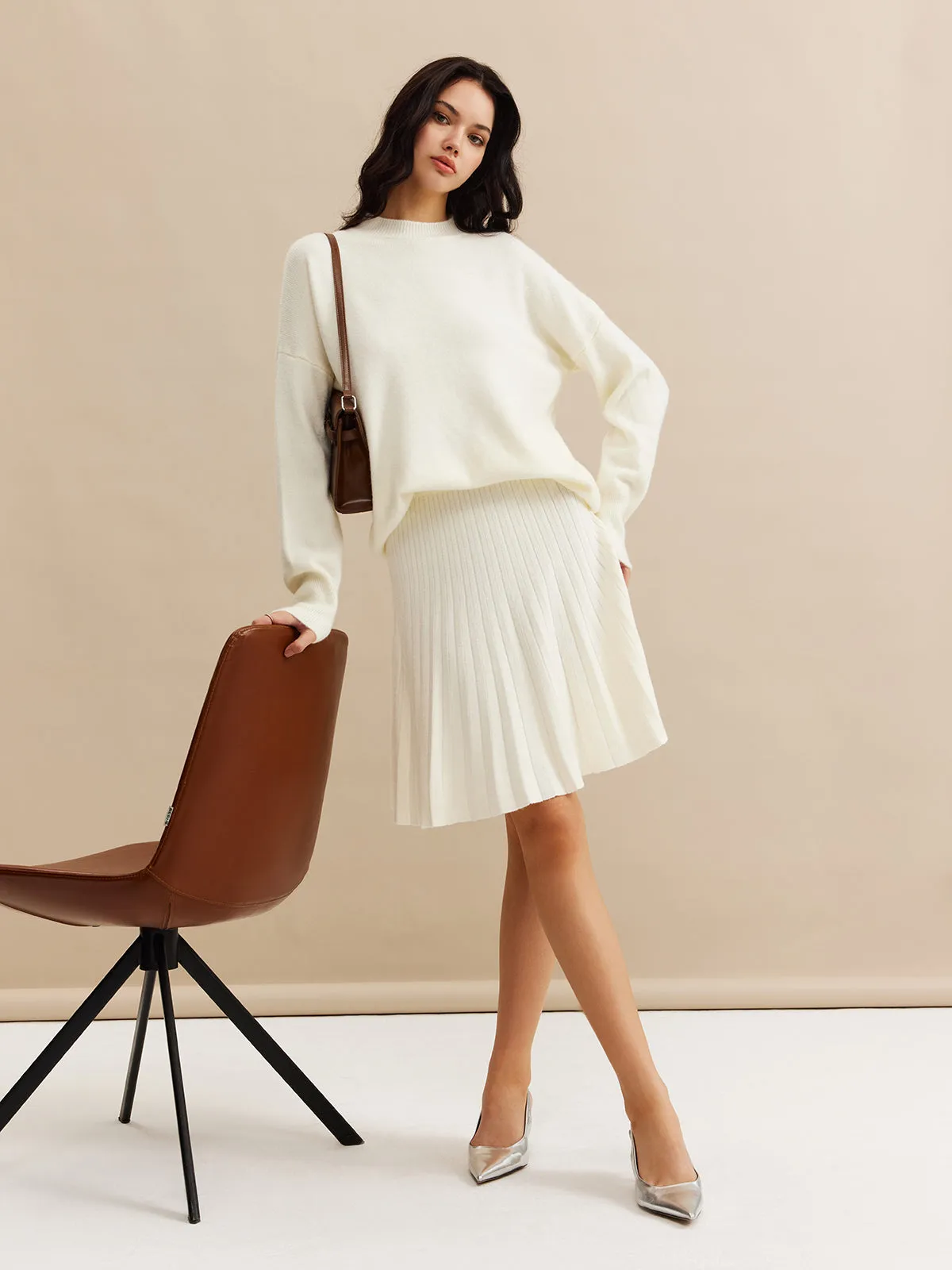 Minimalist Pleated Sweater Skirt Set sold by COMMENSE product image thumbnail 3