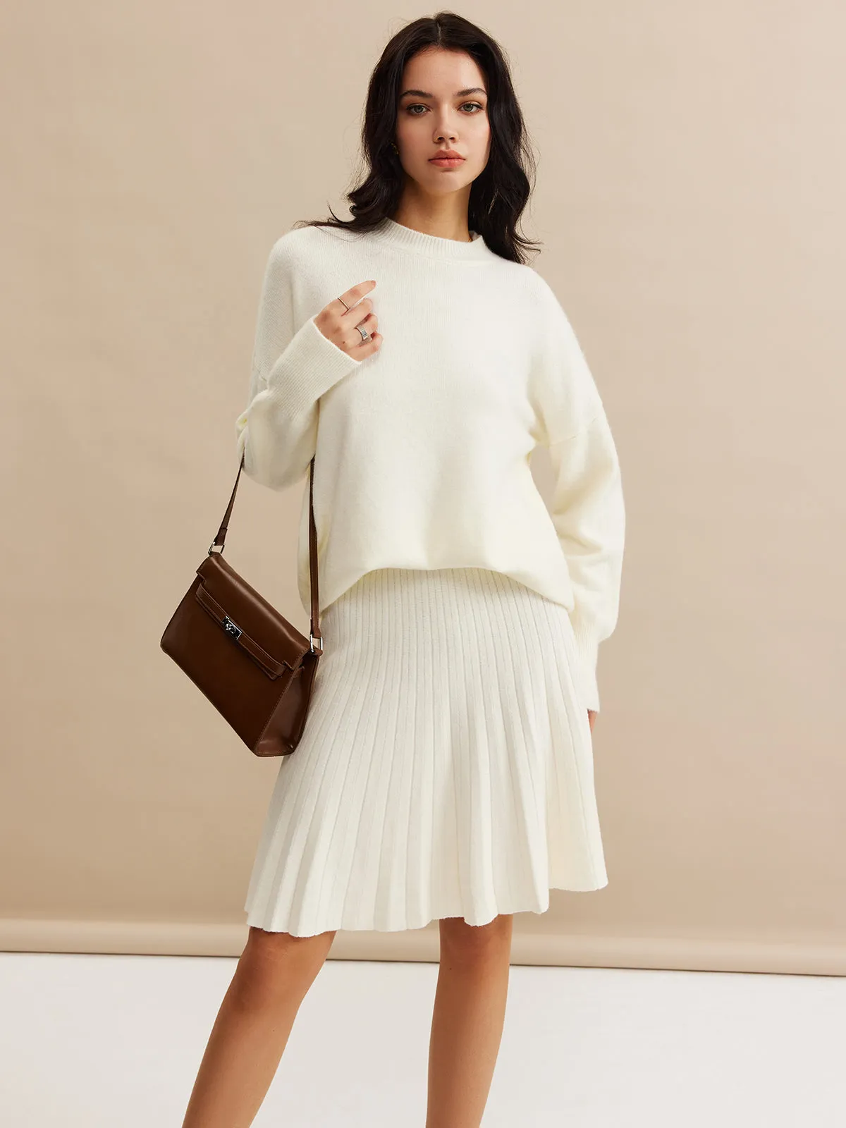 Minimalist Pleated Sweater Skirt Set sold by COMMENSE product image thumbnail 4