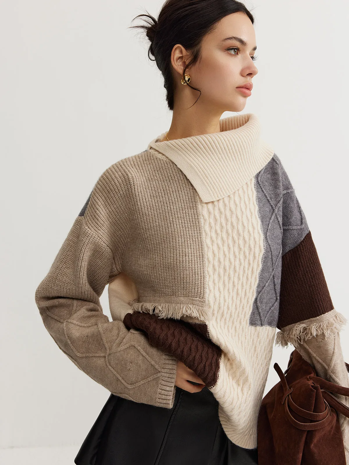 Boheme Color Block Knit Top sold by COMMENSE product image thumbnail 3