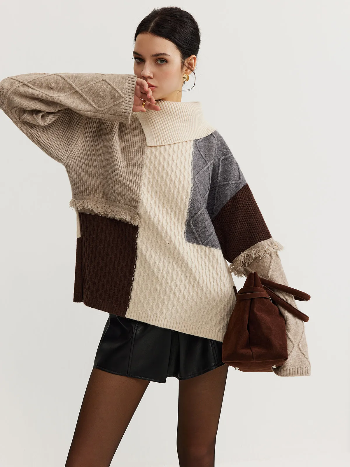 Boheme Color Block Knit Top sold by COMMENSE product image thumbnail 5