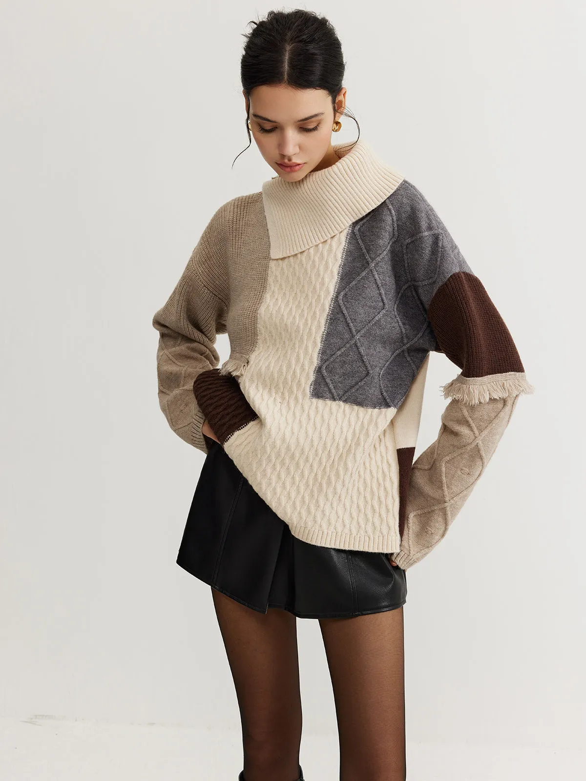 Boheme Color Block Knit Top sold by COMMENSE product image thumbnail 2