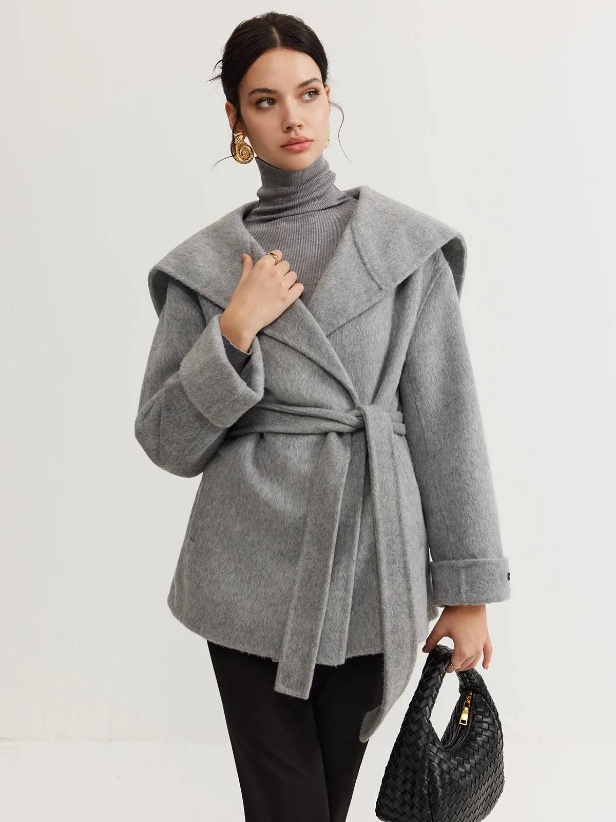 Sailor-Collar Belted Wool Coat sold by COMMENSE product image thumbnail 4