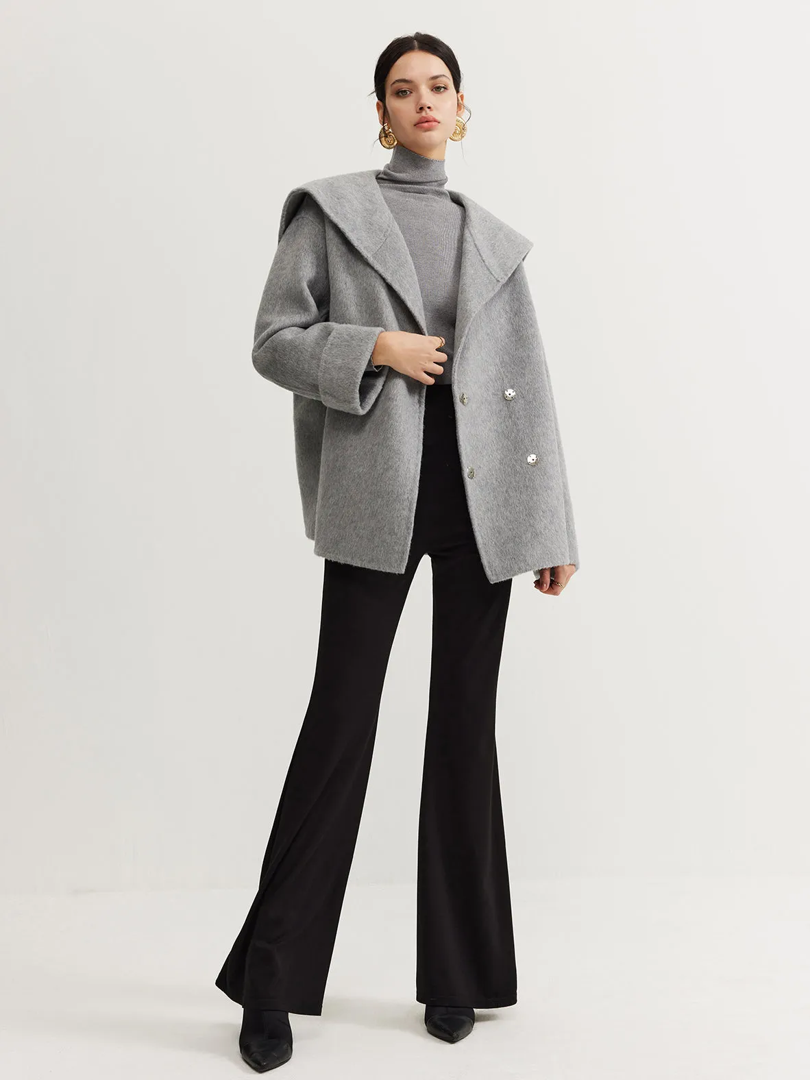 Sailor-Collar Belted Wool Coat sold by COMMENSE product image thumbnail 3