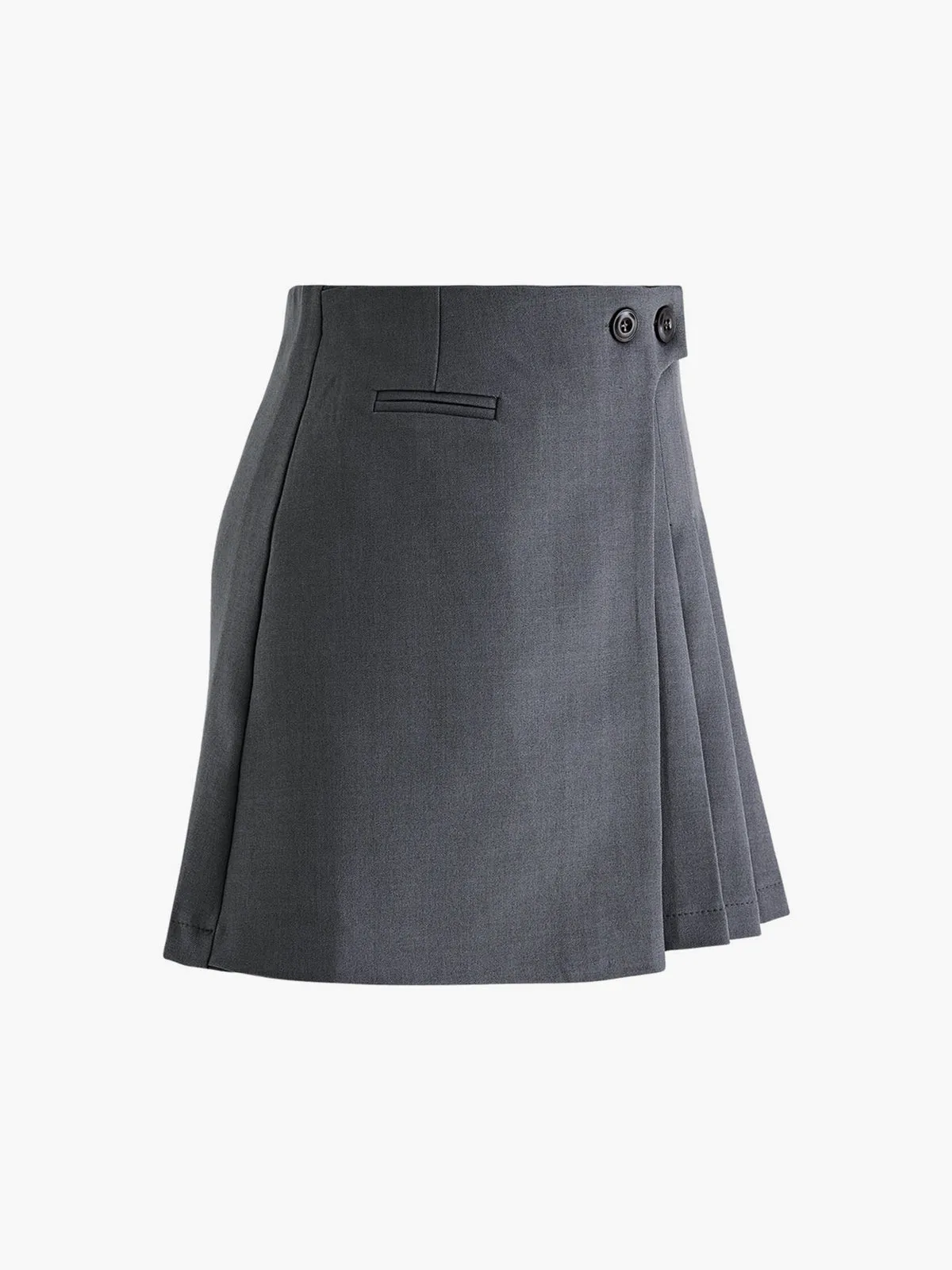 Button Zipper Pleated Suit Skirt sold by COMMENSE product image thumbnail 2