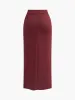 Knotted Zipper Jersey Midi Skirt sold by COMMENSE