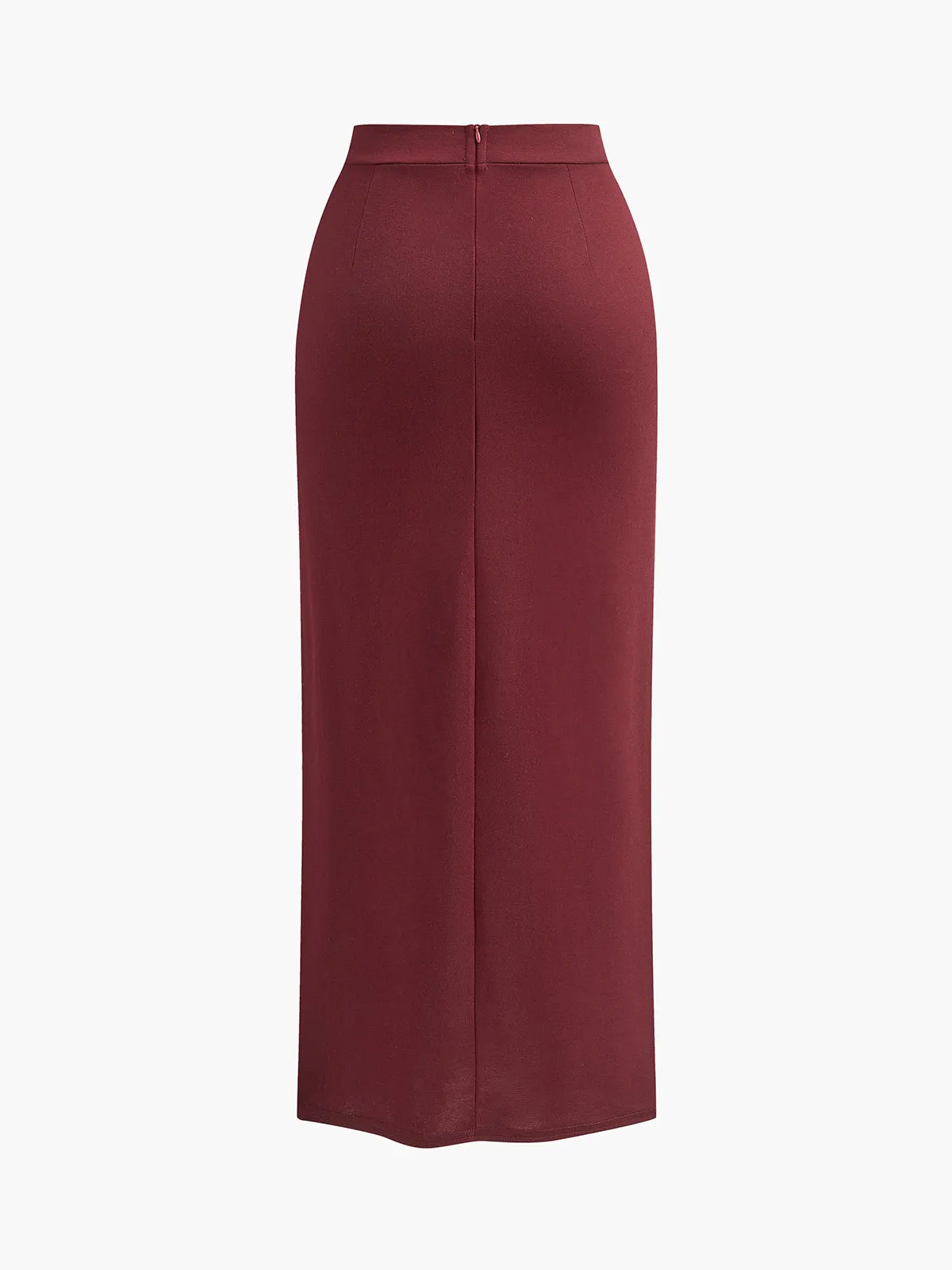 Knotted Zipper Jersey Midi Skirt sold by COMMENSE product image thumbnail 2