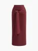 Knotted Zipper Jersey Midi Skirt sold by COMMENSE