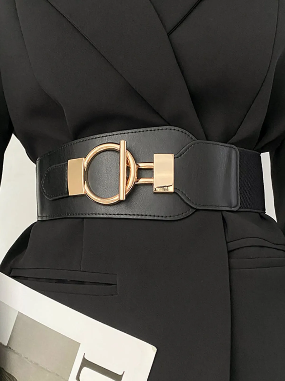 Metal Lariat Elastic Wide Belt sold by COMMENSE product image thumbnail 3