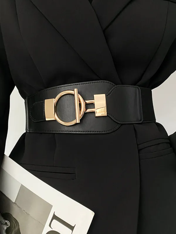 Metal Lariat Elastic Wide Belt sold by COMMENSE