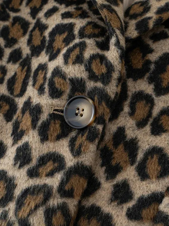 Leopard Printed Button Tweed Blazer sold by COMMENSE product image thumbnail 3
