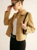 Plain Faux Leather Short Jacket sold by COMMENSE