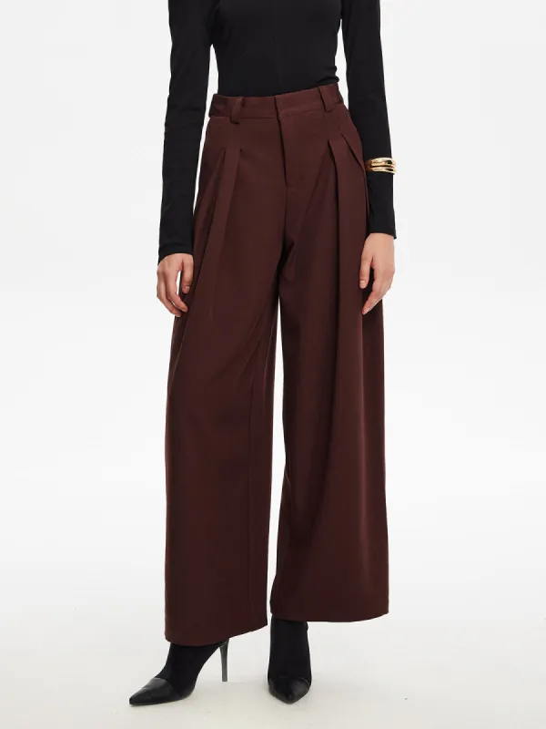 Versatile Pleated Wide-Leg Pants sold by COMMENSE