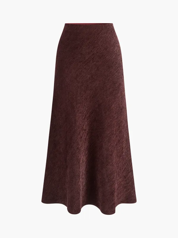 Minimalist Corduroy Draped Skirt sold by COMMENSE