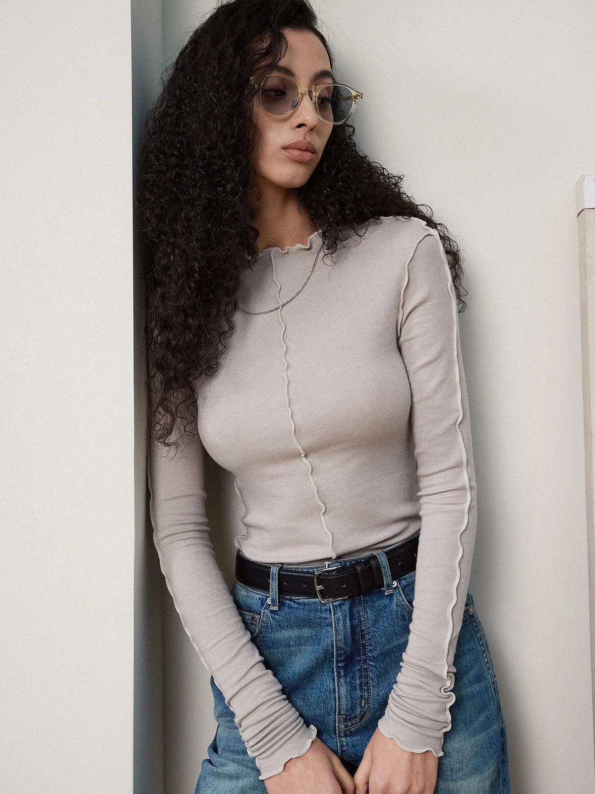 Lettuce Trim Skinny Jersey Top sold by COMMENSE product image thumbnail 4