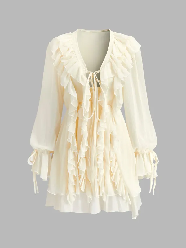 Romance Ruffle Chiffon Dress sold by COMMENSE