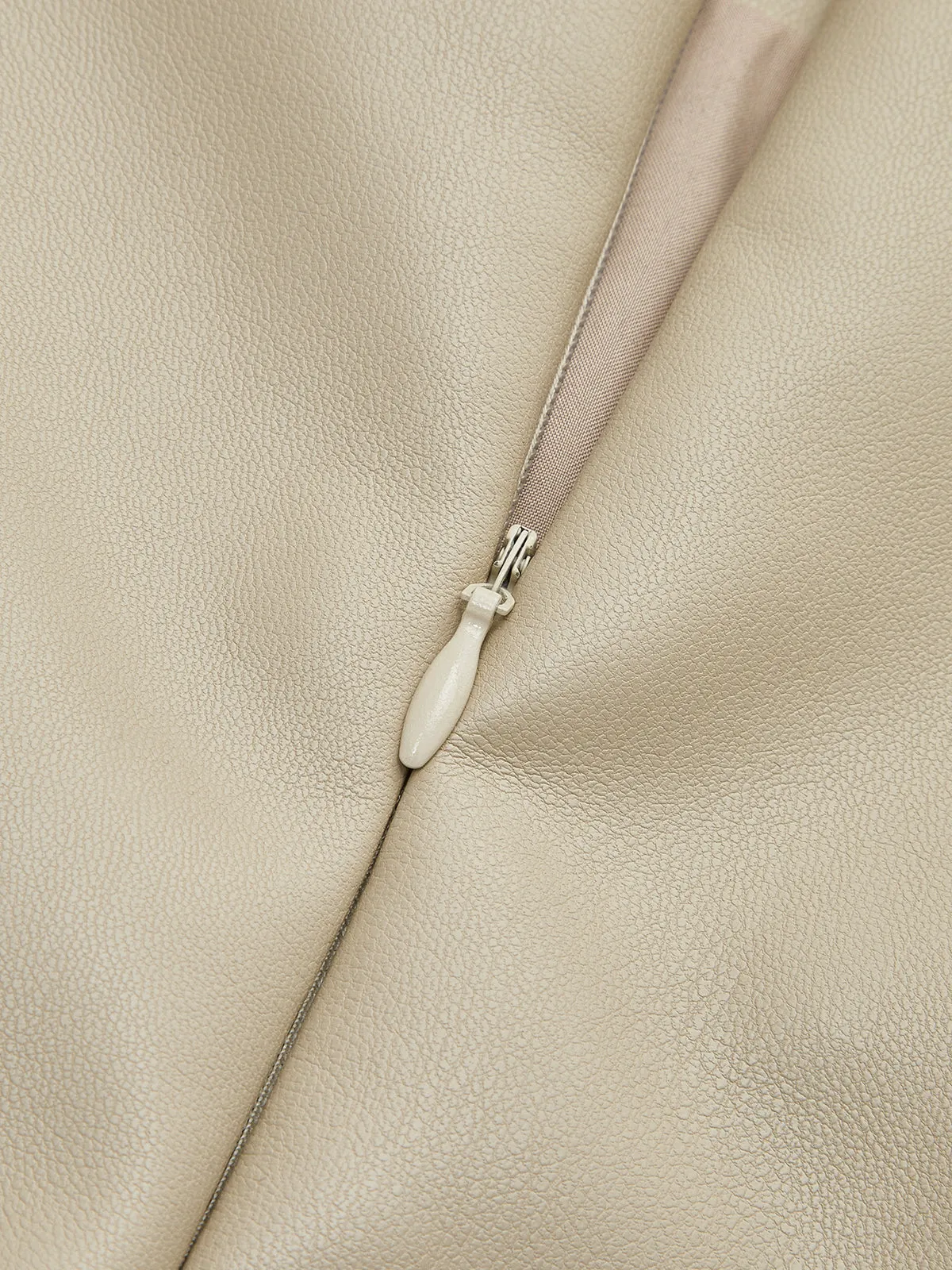 Faux Leather Piping Sit Midi Skirt sold by COMMENSE product image thumbnail 4