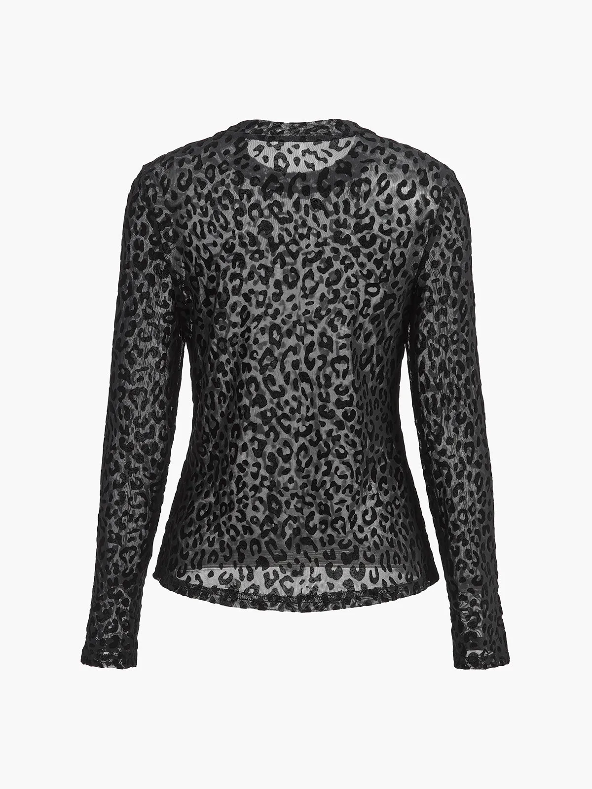 Leopard Printed Sheer T-Shirt sold by COMMENSE product image thumbnail 2