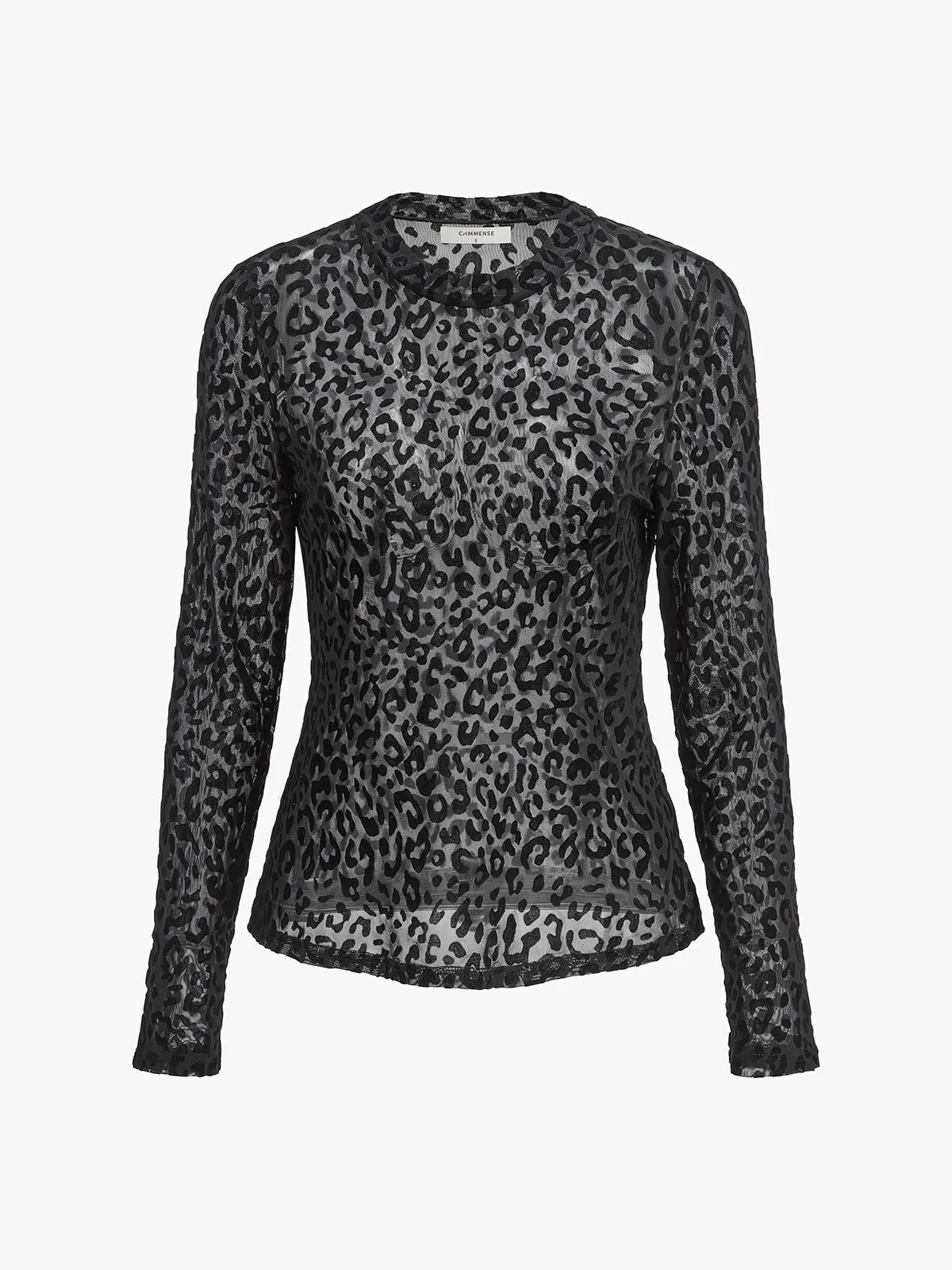Leopard Printed Sheer T-Shirt sold by COMMENSE