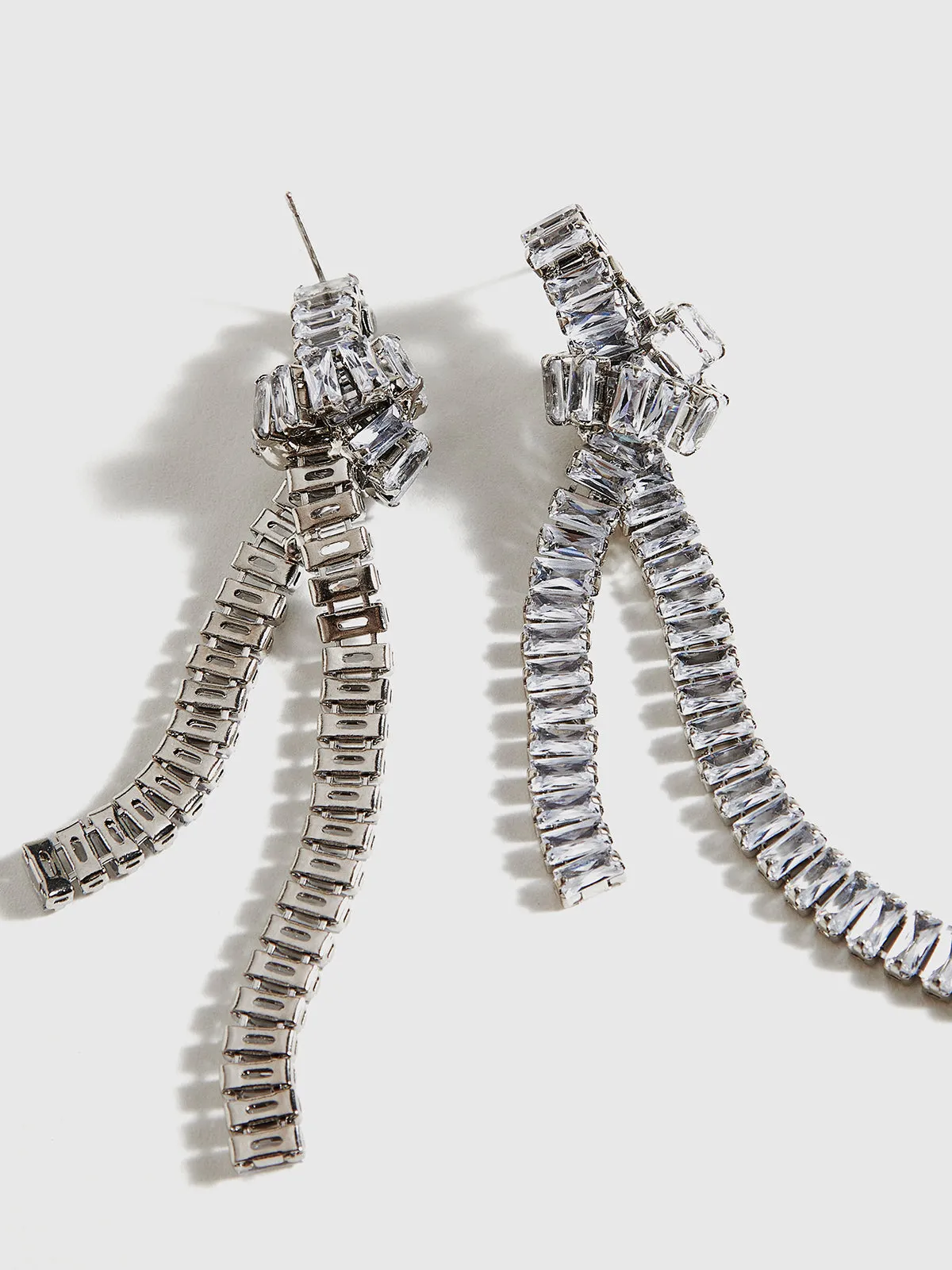 Rhinestone Knotted Tassel Earrings sold by COMMENSE product image thumbnail 3