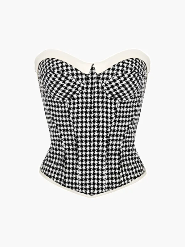 Contrast Trim Sweetheart Corset sold by COMMENSE