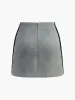 Embroidered Contrast Trim Zipper Skirt sold by COMMENSE