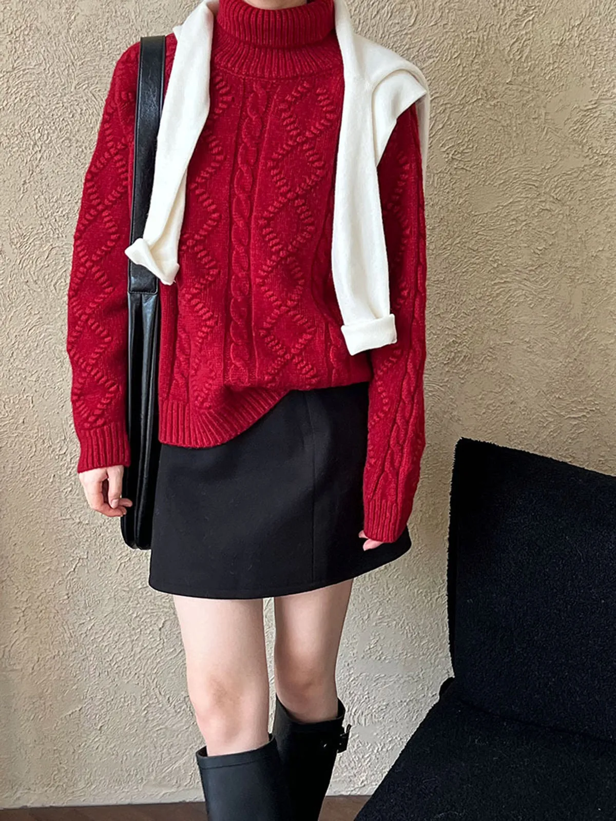 Casual Turtleneck Twist Sweater sold by COMMENSE product image thumbnail 4