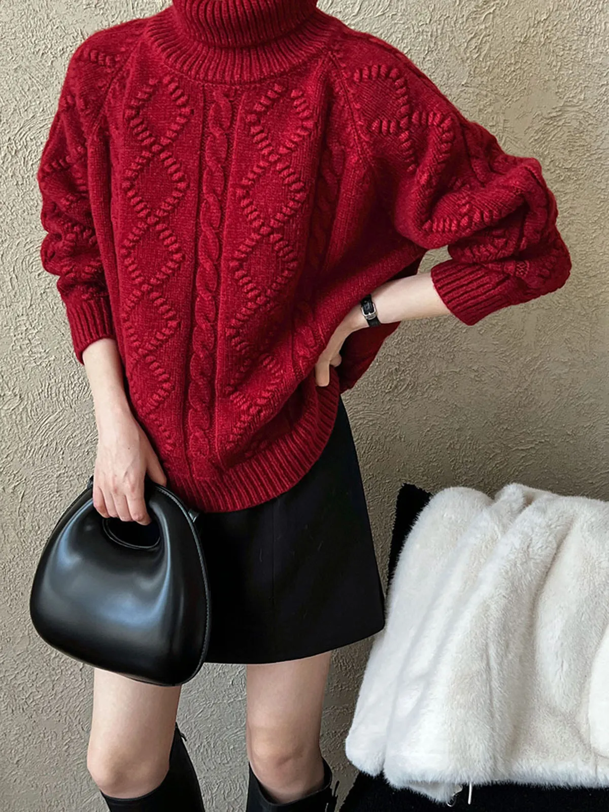 Casual Turtleneck Twist Sweater sold by COMMENSE product image thumbnail 2