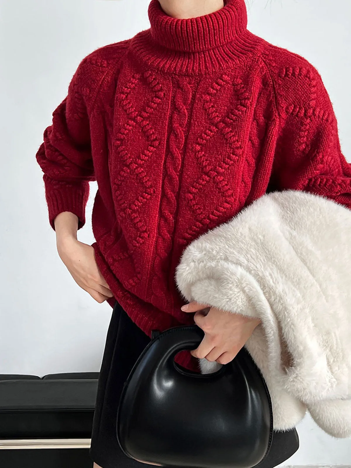 Casual Turtleneck Twist Sweater sold by COMMENSE product image thumbnail 3