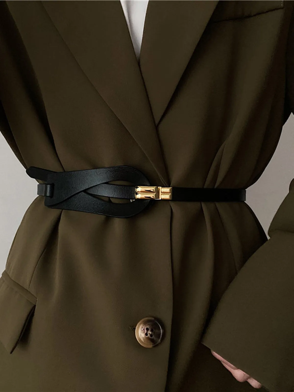 Irregular Hollow Leather Belt sold by COMMENSE product image thumbnail 2