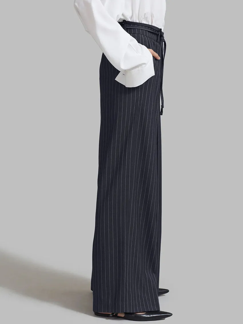 Drawstring Pinstripe Wide-Leg Pants sold by COMMENSE product image thumbnail 4