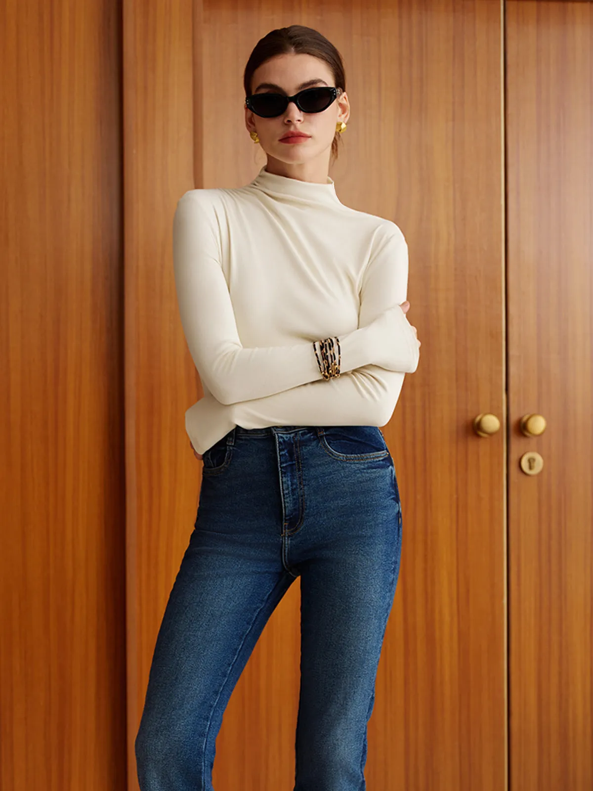 Plain Warm Jersey Top sold by COMMENSE product image thumbnail 4