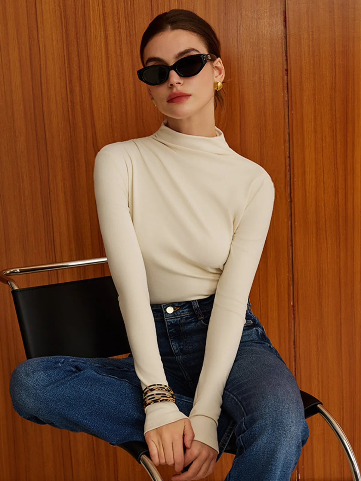 Plain Warm Jersey Top sold by COMMENSE