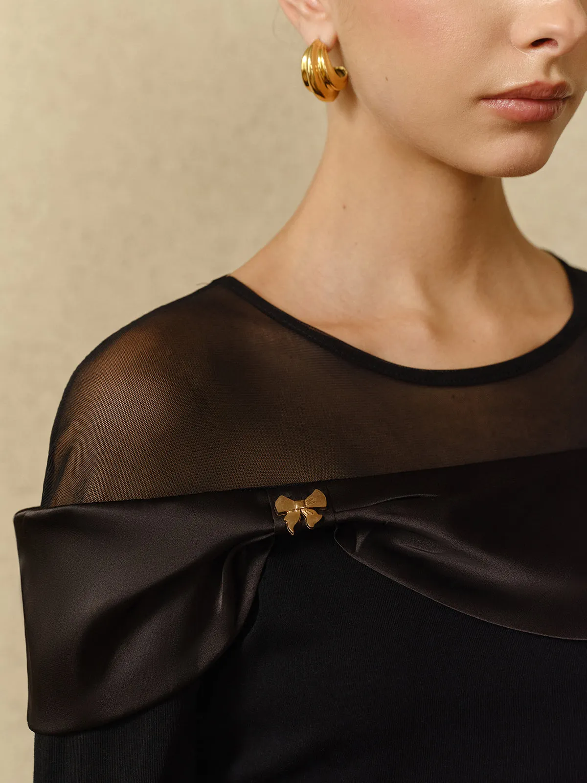 Mesh Panel Jersey Slim Top sold by COMMENSE product image thumbnail 2