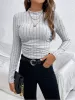 Minimalist Mock Neck Ribbed Top sold by COMMENSE