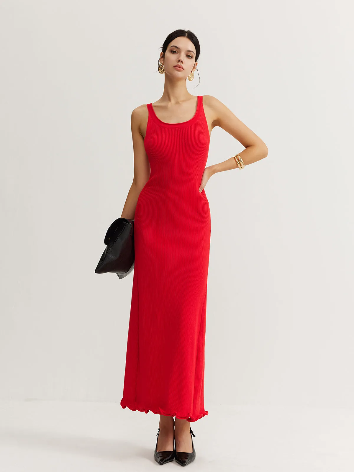 Wave Trim Knit Cami Dress sold by COMMENSE product image thumbnail 2