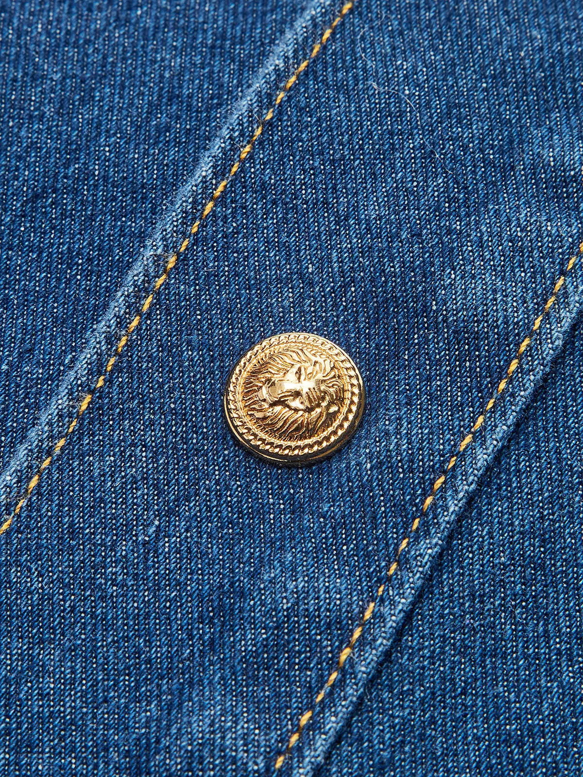 Metal Button Pleated Denim Skirt sold by COMMENSE product image thumbnail 4