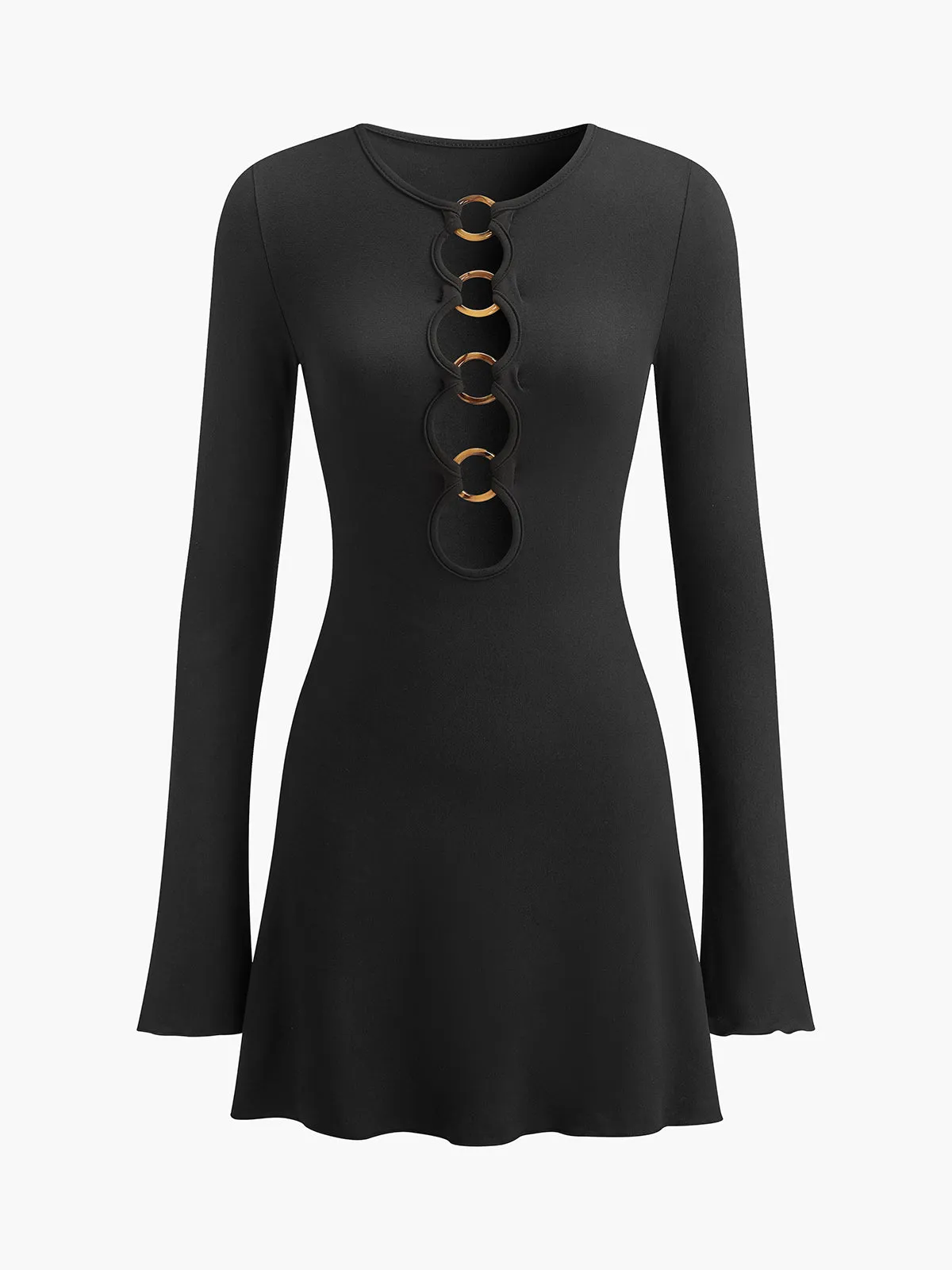 Circle-Ring Cutout Jersey Dress sold by COMMENSE