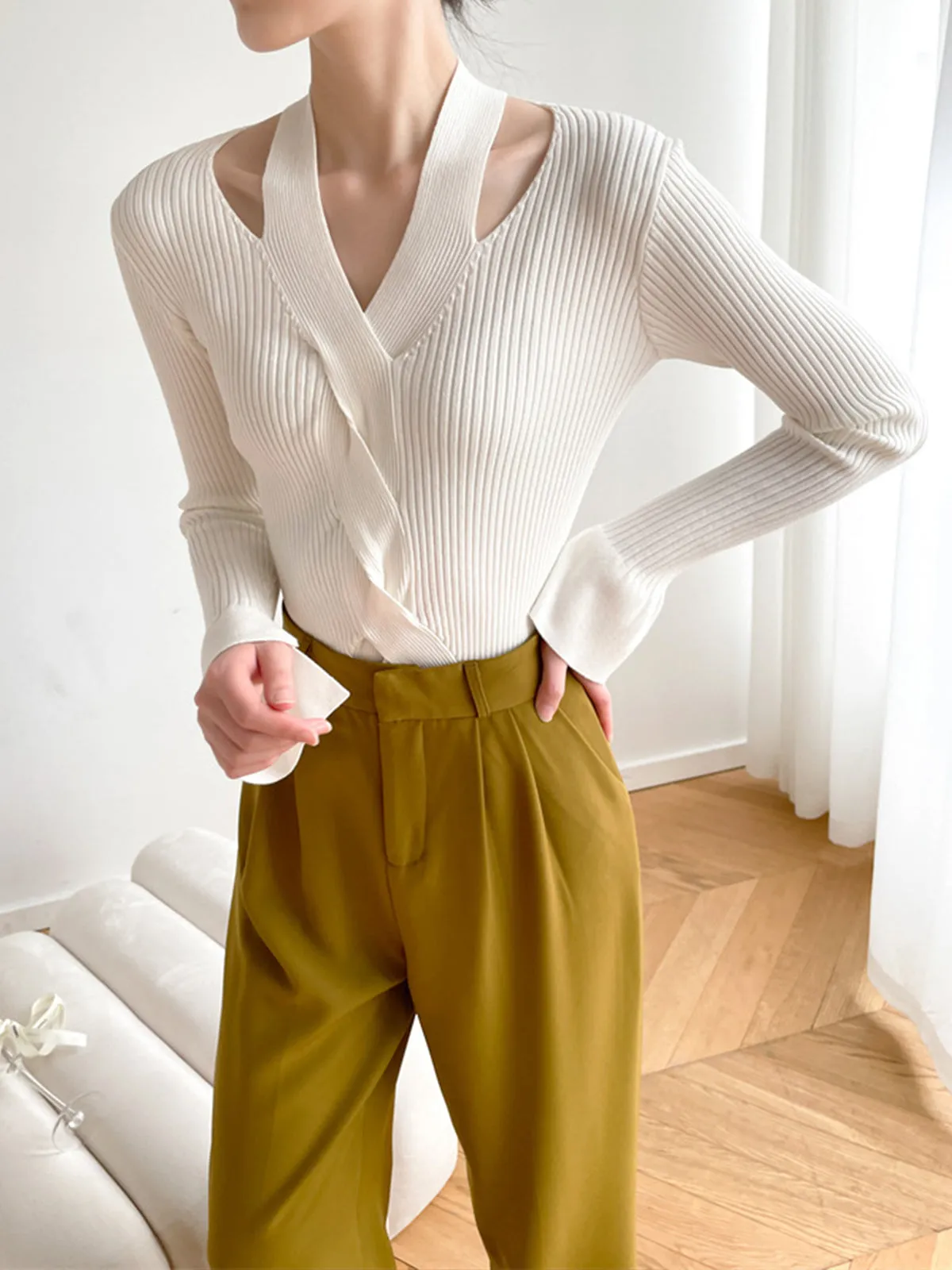 Criss Cross Halter Sweater sold by COMMENSE product image thumbnail 4