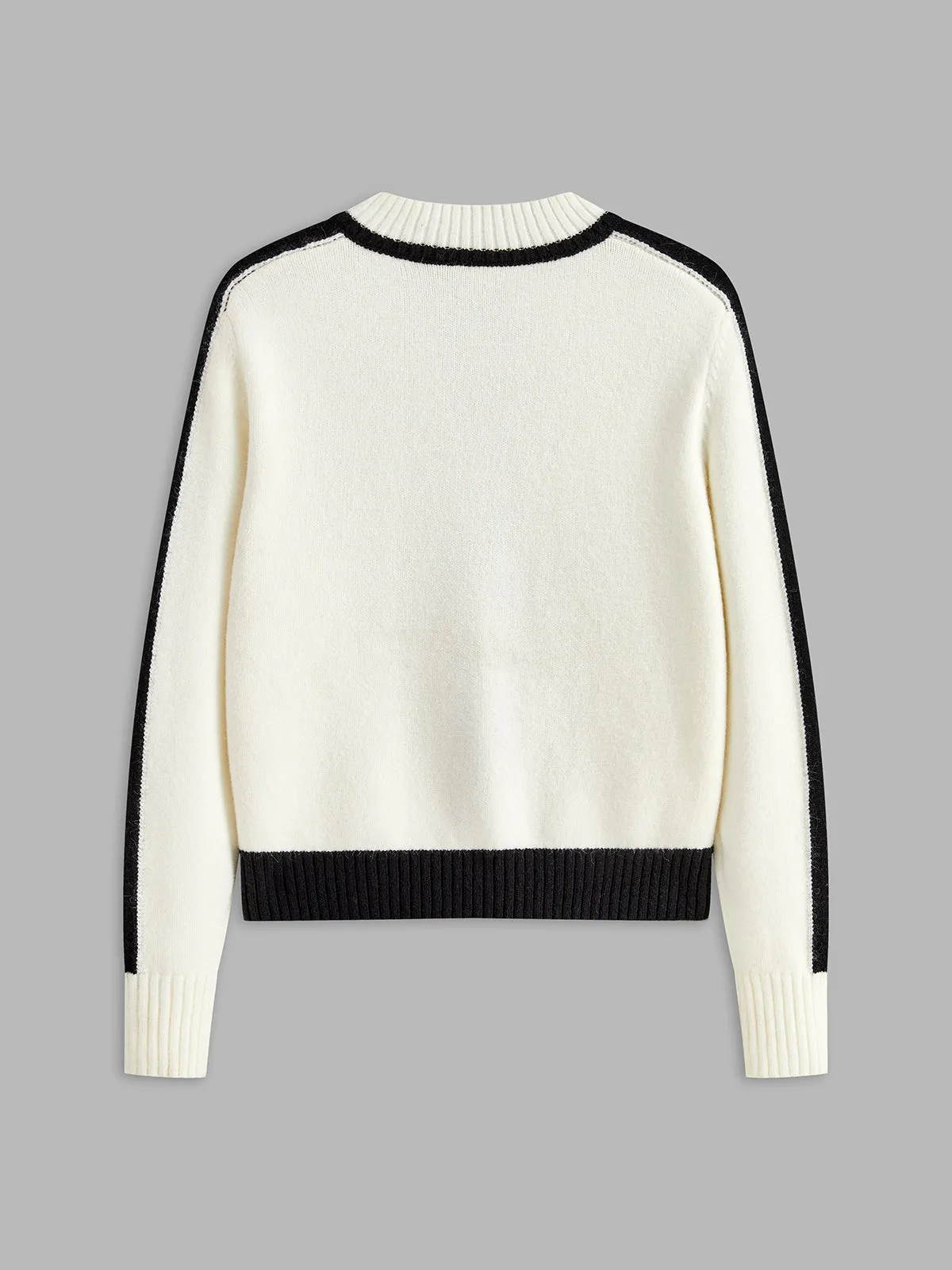 Elegant Contrast Trim Breasted Cardigan sold by COMMENSE product image thumbnail 4