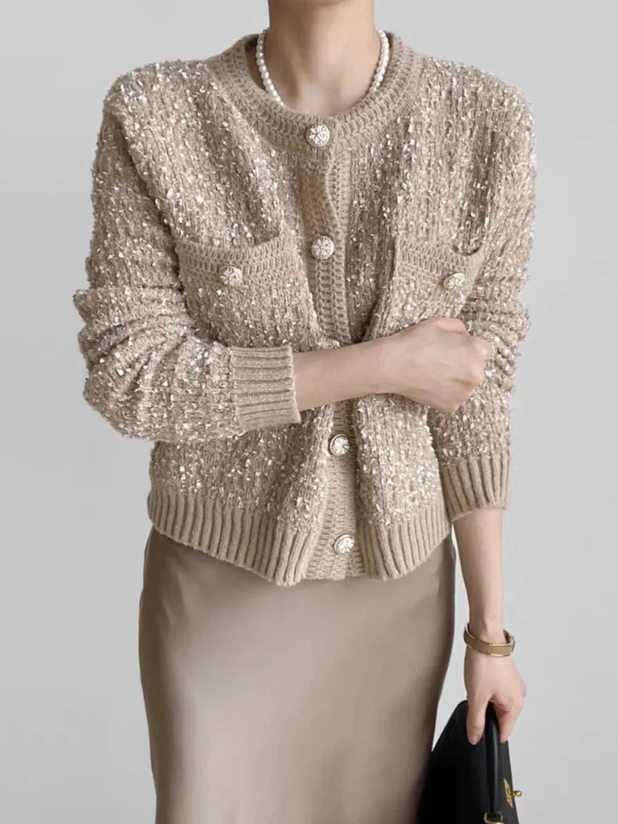 Rhinestone Decor Button Down Cardigan sold by COMMENSE product image thumbnail 2