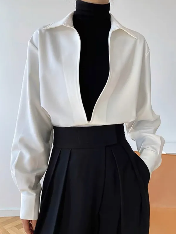 Deep V-Neck Polo Shirt sold by COMMENSE