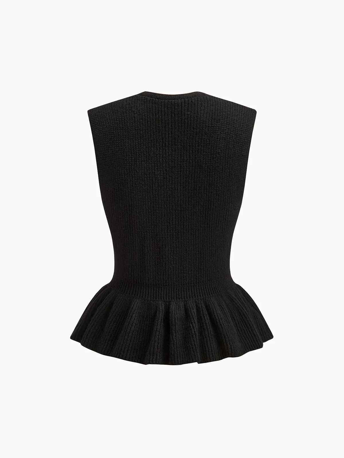 Ribbed Ruffle Sweater Vest sold by COMMENSE product image thumbnail 3