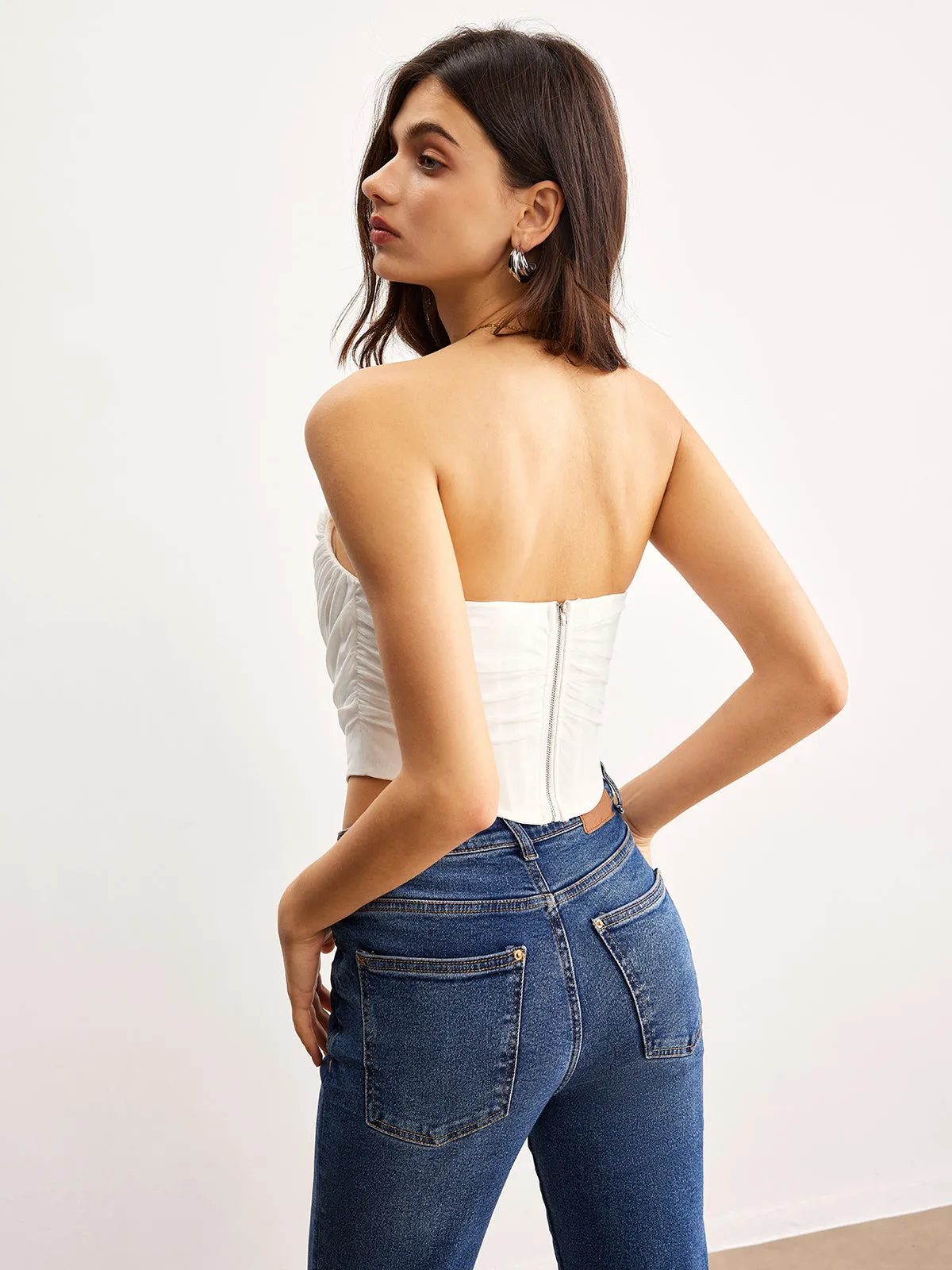 Sweetheart Mesh Zipper Corset sold by COMMENSE product image thumbnail 5