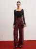 Ribbed Sheer Sleeve Sweater sold by COMMENSE